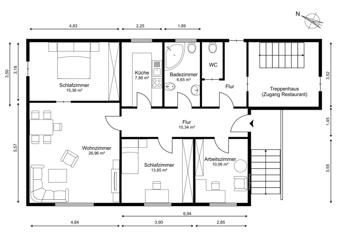 Grundriss Wohnhaus EG