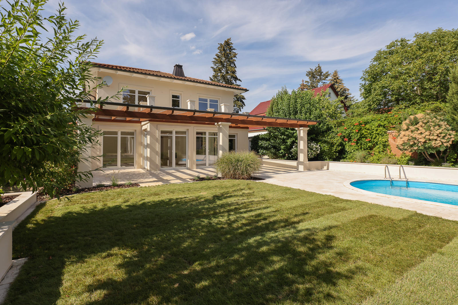 Blick auf Haus